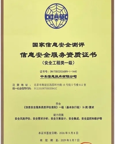 【产品与服务管理】（信息公司）喜报！中车信息公司成功获得两项国家级信息安全权威资质